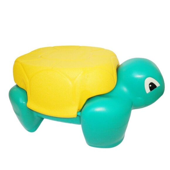 Vtg Rubbermaid Turtle Kids Step Stool Storage Bathroom Kitchen Cute Beach Animal